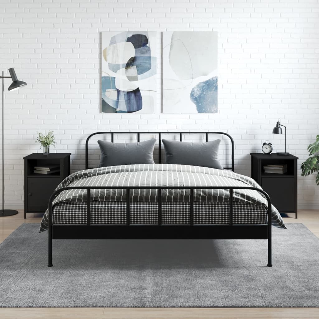 Noptiere, 2 buc., negru, 40x42x60 cm, lemn prelucrat GartenMobel Dekor