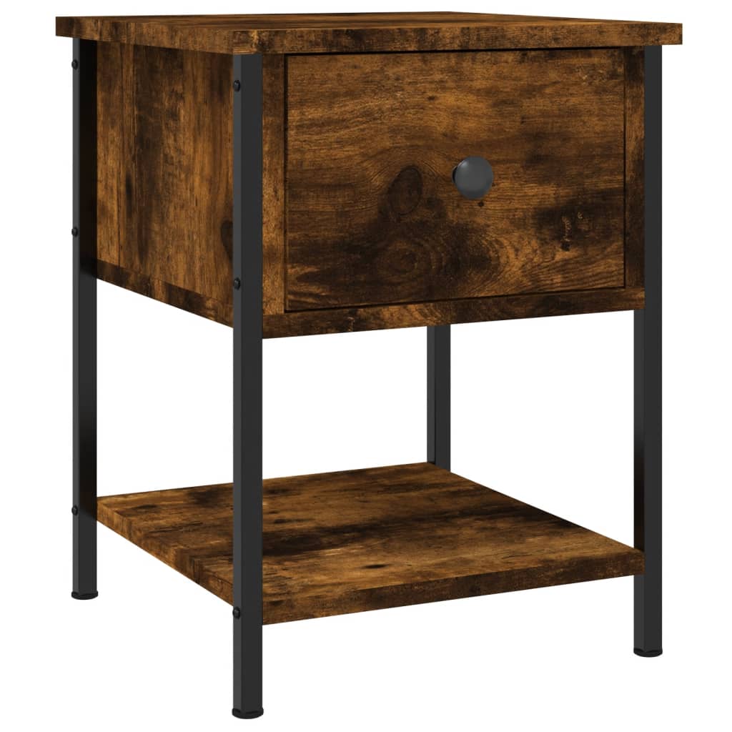 Noptiere, 2 buc., stejar fumuriu, 34x35,5x45 cm, lemn compozit GartenMobel Dekor