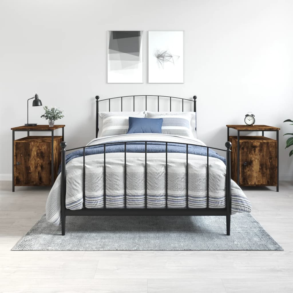 Noptiere, 2 buc., stejar fumuriu, 40x42x60 cm, lemn prelucrat GartenMobel Dekor