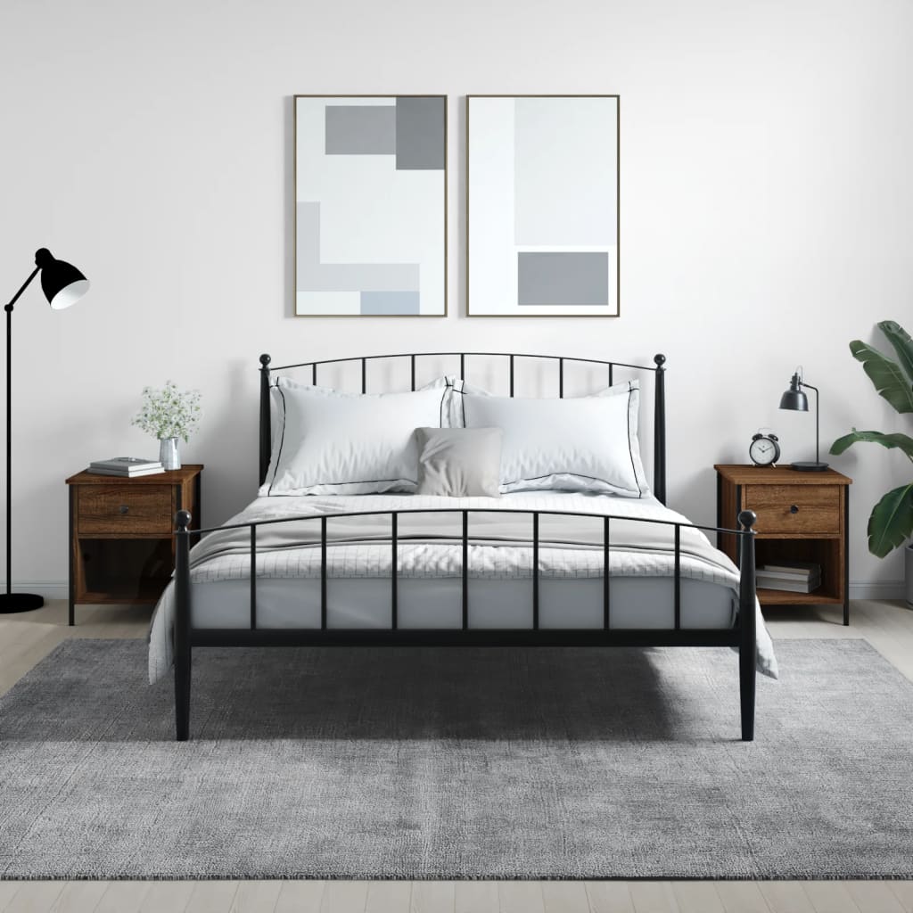 Noptiere, 2 buc., stejar maro, 40x42x50 cm, lemn compozit GartenMobel Dekor