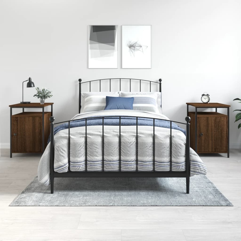 Noptiere, 2 buc., stejar maro, 40x42x60 cm, lemn prelucrat GartenMobel Dekor