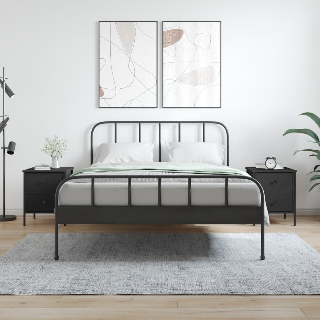 Noptiere, 2 buc., negru, 40x42x50 cm, lemn compozit GartenMobel Dekor