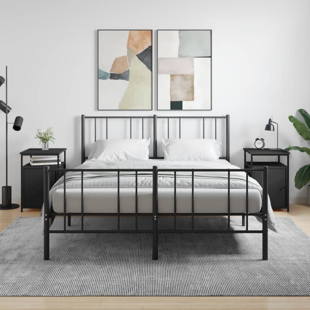 Noptiere, 2 buc., negru, 40x42x60 cm, lemn prelucrat GartenMobel Dekor