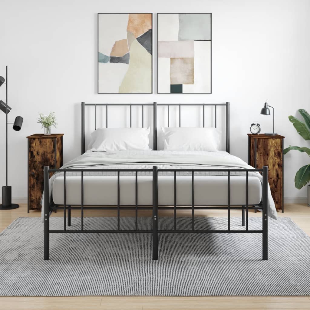 Noptiere, 2 buc., stejar fumuriu, 32x42x80 cm, lemn compozit GartenMobel Dekor