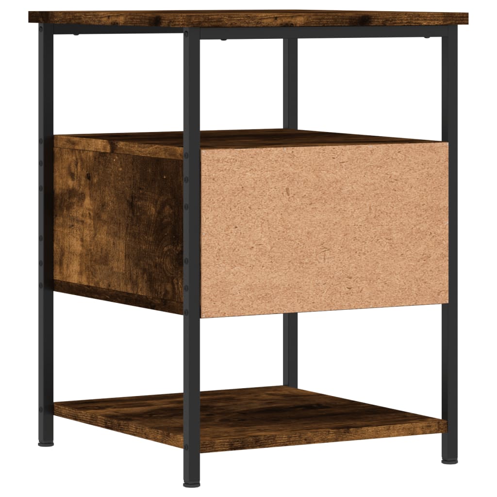 Noptiere, 2 buc., stejar fumuriu, 40x42x56 cm, lemn compozit GartenMobel Dekor