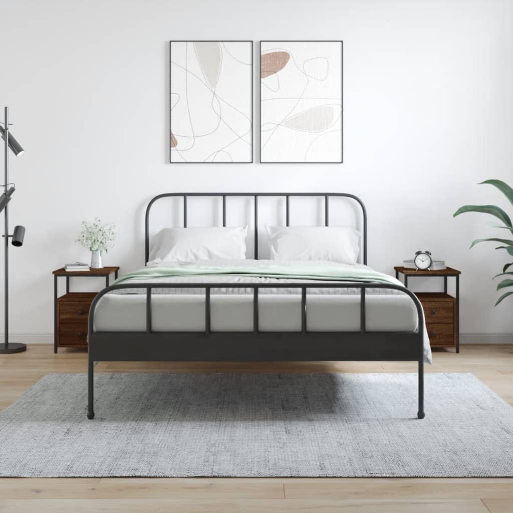 Noptiere, 2 buc., stejar maro, 34x35,5x50 cm, lemn compozit GartenMobel Dekor