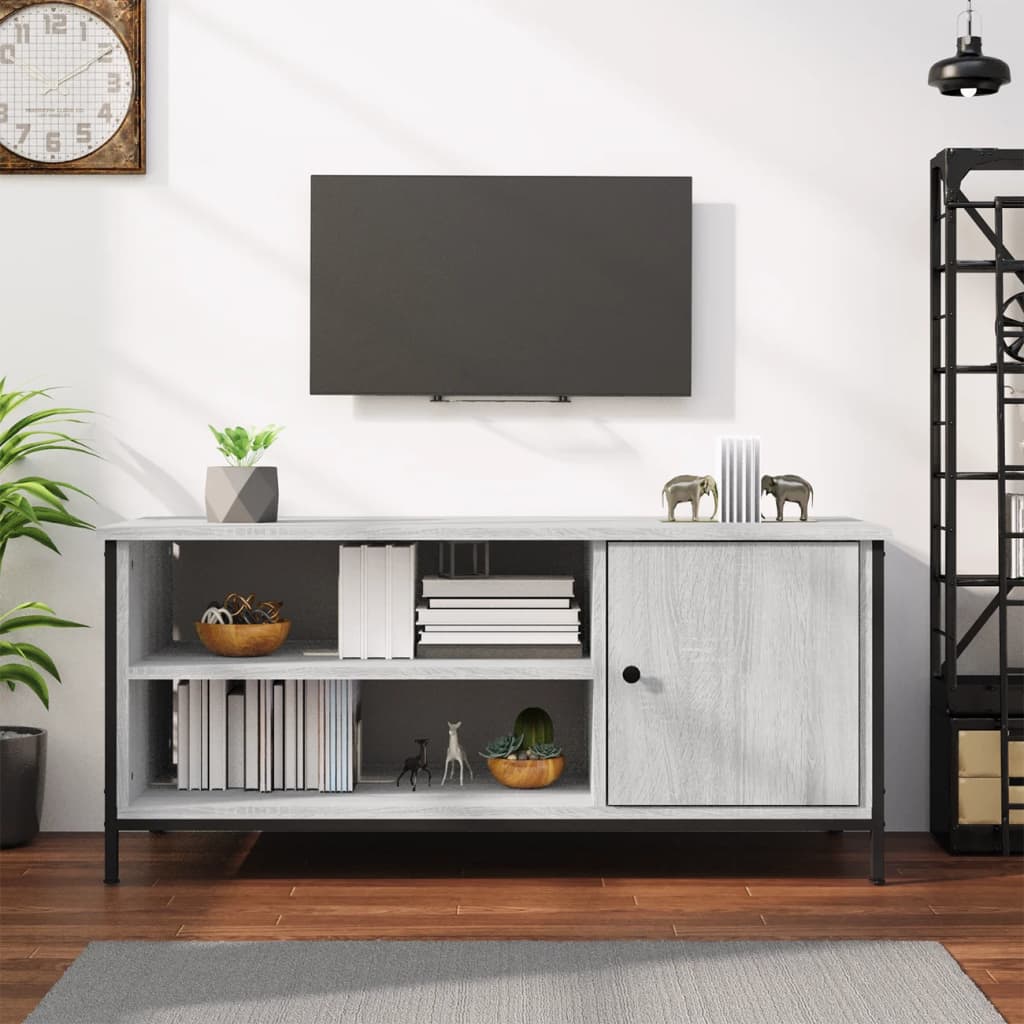 Comodă TV, gri sonoma, 100x40x45 cm, lemn prelucrat GartenMobel Dekor