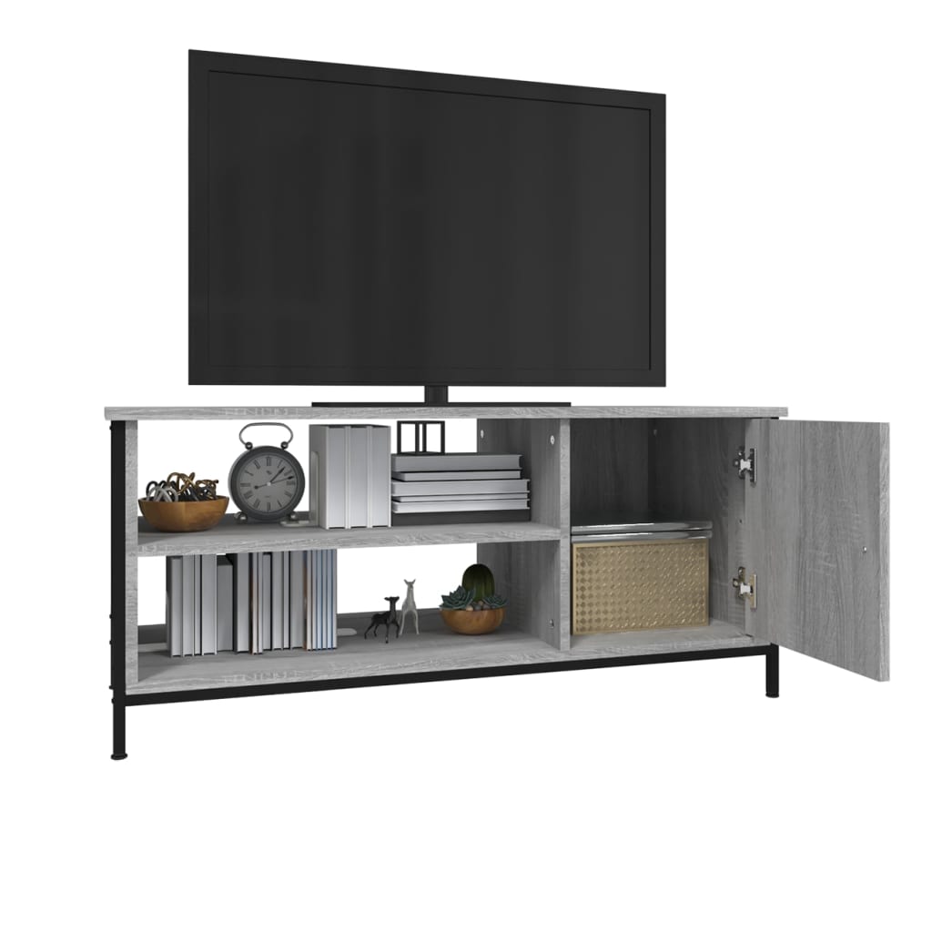 Comodă TV, gri sonoma, 100x40x45 cm, lemn prelucrat GartenMobel Dekor