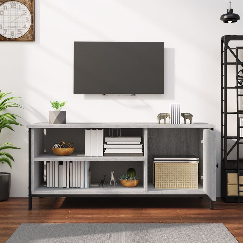 Comodă TV, gri sonoma, 100x40x45 cm, lemn prelucrat GartenMobel Dekor