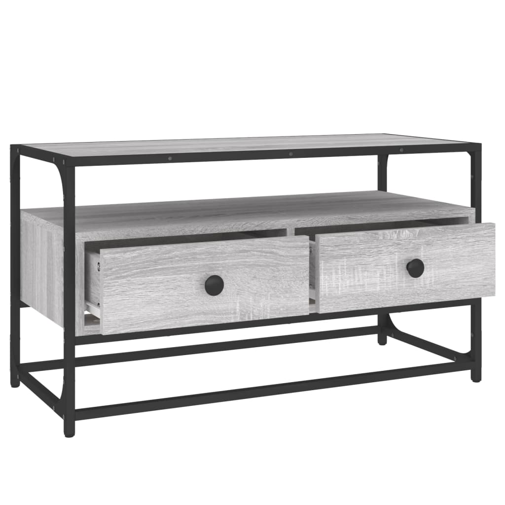 Comodă TV, gri sonoma, 80x35x45 cm, lemn prelucrat GartenMobel Dekor