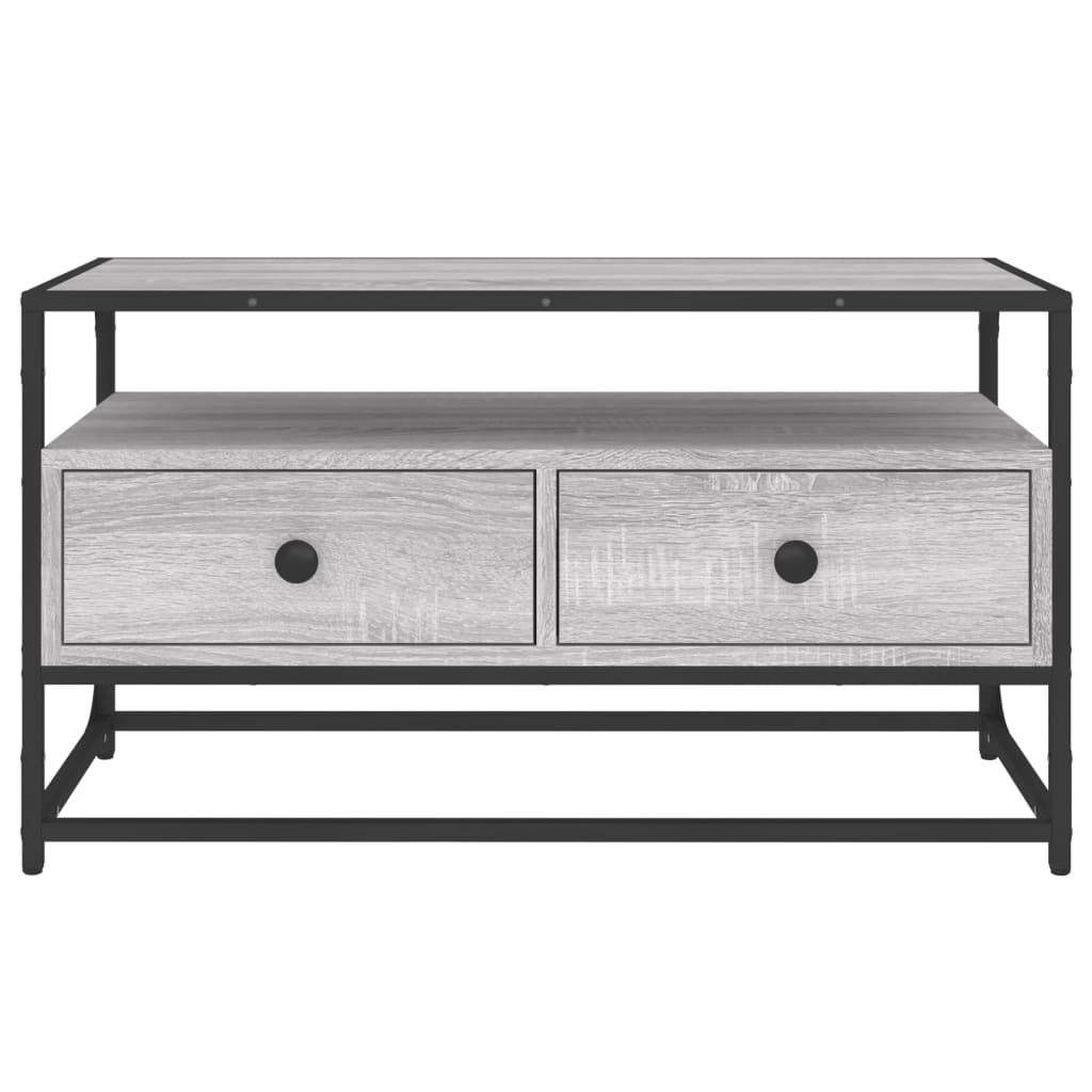 Comodă TV, gri sonoma, 80x35x45 cm, lemn prelucrat GartenMobel Dekor