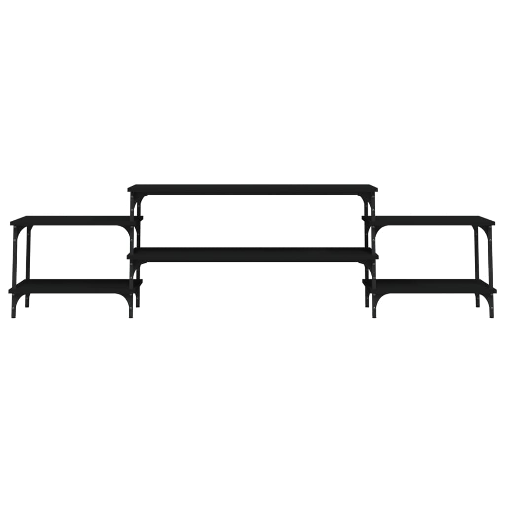Comodă TV, negru, 197x35x52 cm, lemn prelucrat GartenMobel Dekor