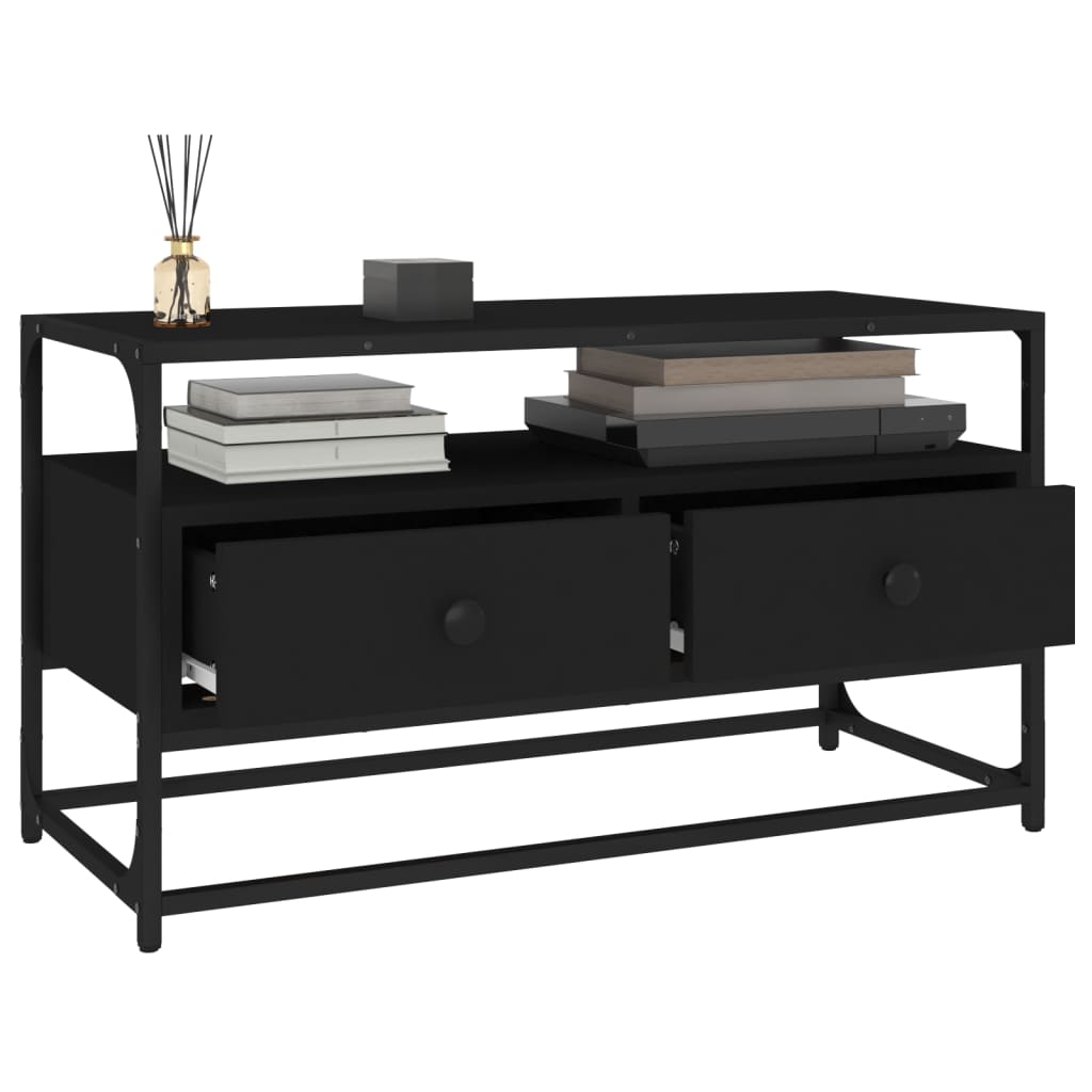 Comodă TV, negru, 80x35x45 cm, lemn prelucrat GartenMobel Dekor