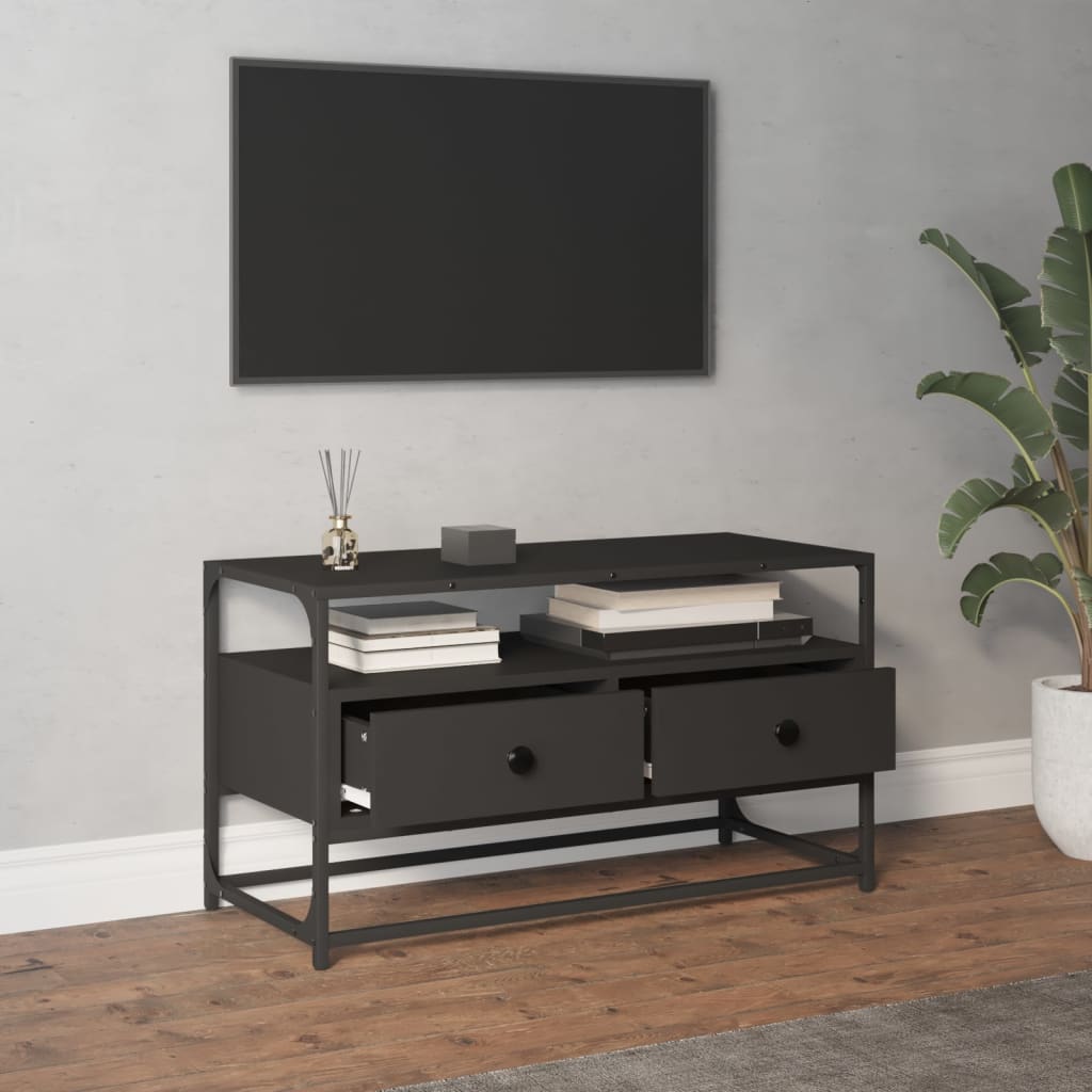 Comodă TV, negru, 80x35x45 cm, lemn prelucrat GartenMobel Dekor