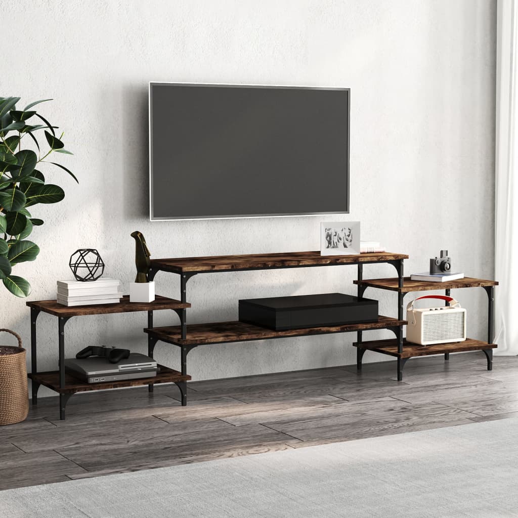 Comodă TV, stejar afumat, 197x35x52 cm, lemn prelucrat GartenMobel Dekor