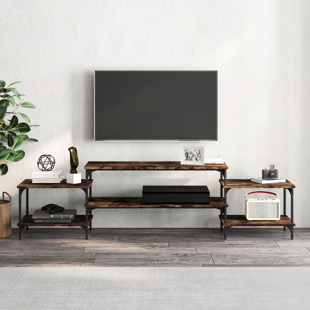 Comodă TV, stejar afumat, 197x35x52 cm, lemn prelucrat GartenMobel Dekor