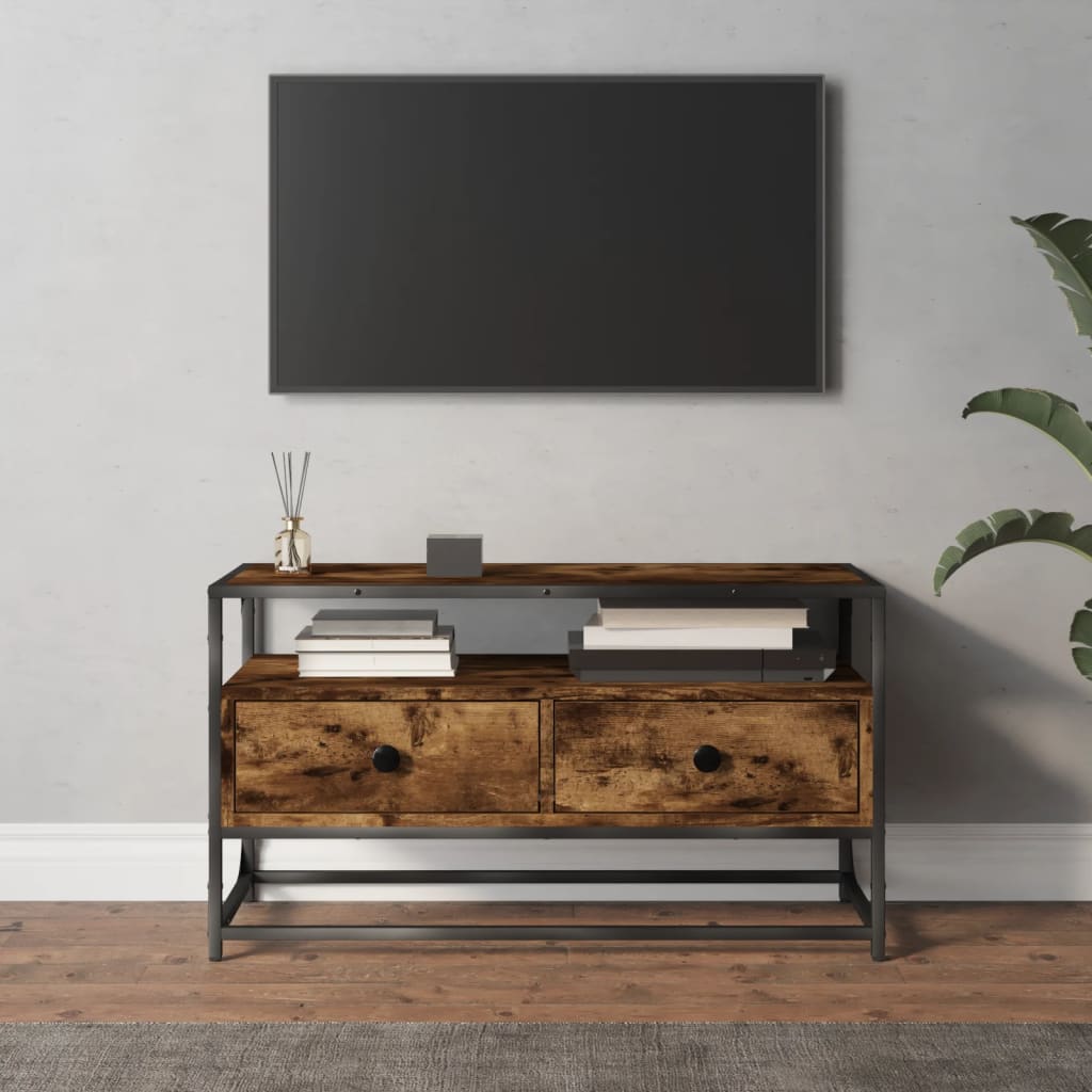 Comodă TV, stejar afumat, 80x35x45 cm, lemn prelucrat GartenMobel Dekor