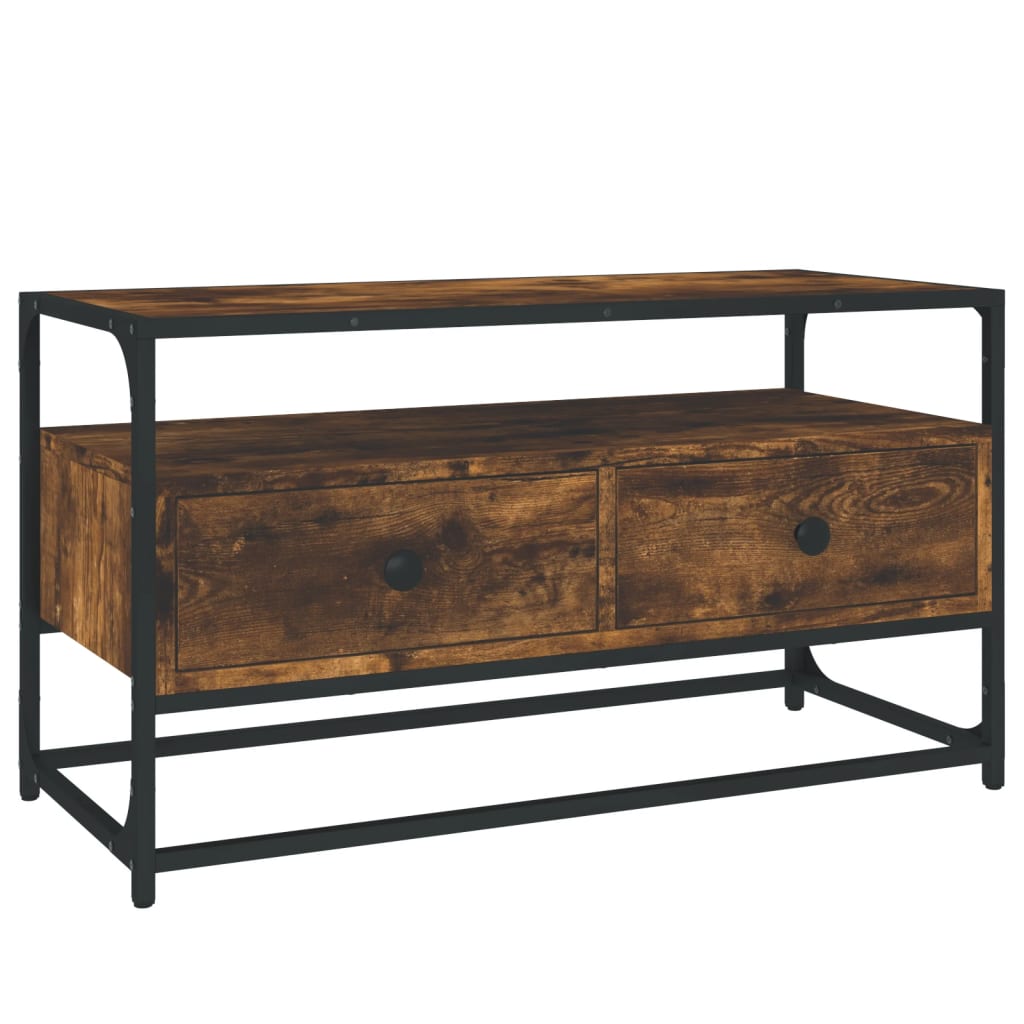 Comodă TV, stejar afumat, 80x35x45 cm, lemn prelucrat GartenMobel Dekor
