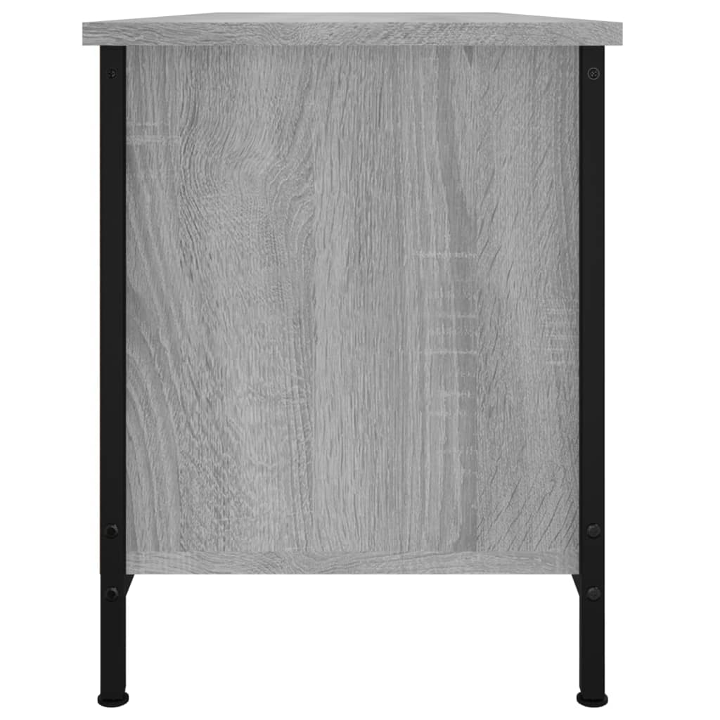 Comodă TV cu uși, gri sonoma, 102x35x45 cm, lemn prelucrat GartenMobel Dekor