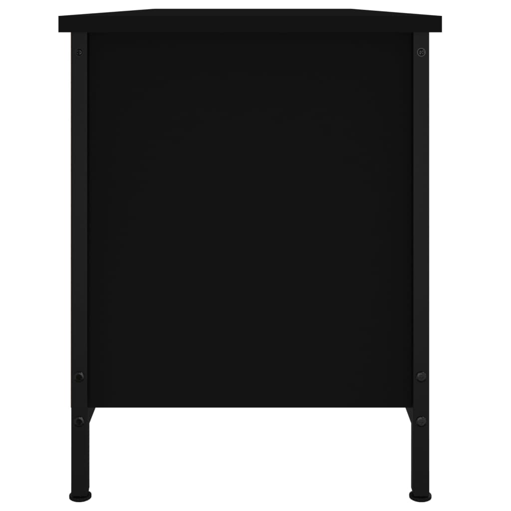 Comodă TV cu uși, negru, 102x35x45 cm, lemn prelucrat GartenMobel Dekor