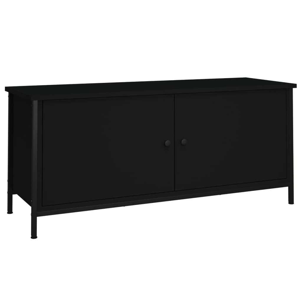 Comodă TV cu uși, negru, 102x35x45 cm, lemn prelucrat GartenMobel Dekor