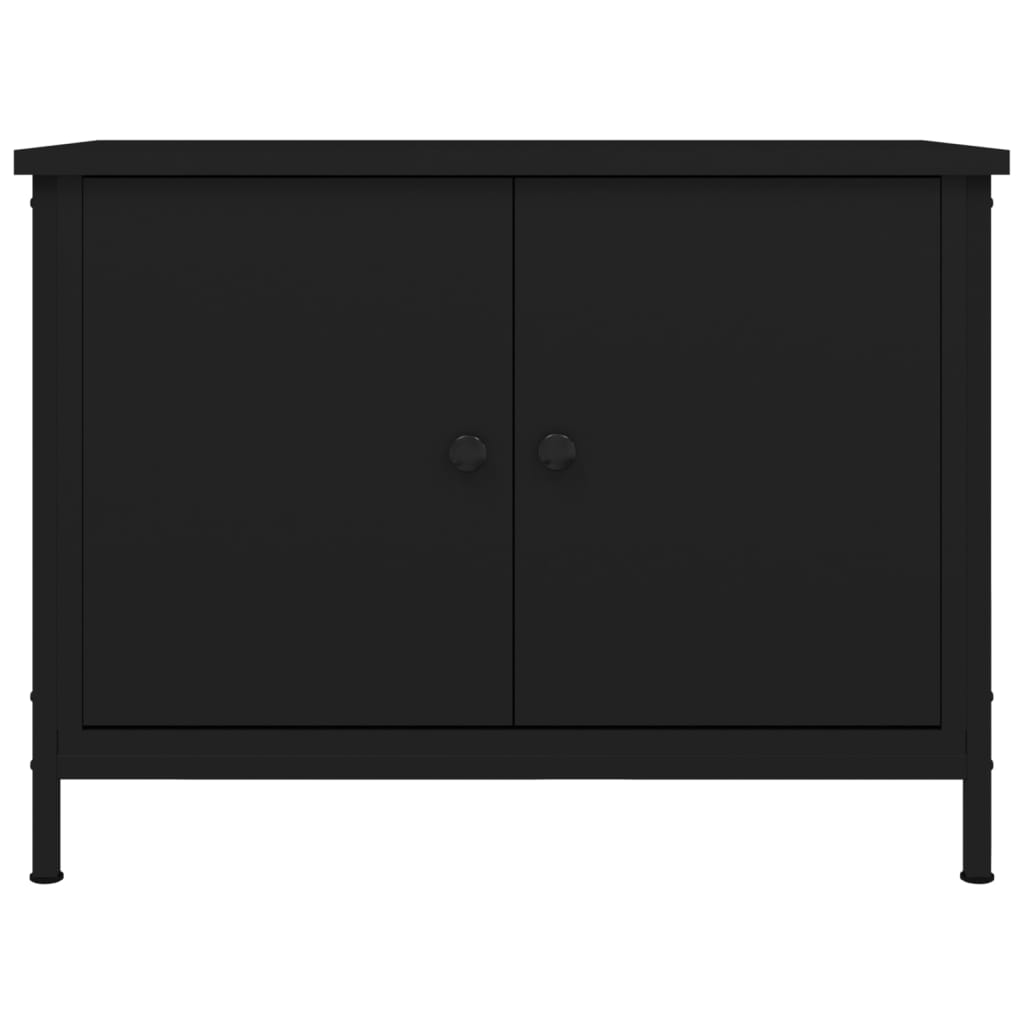 Comodă TV cu uși, negru, 60x35x45 cm, lemn prelucrat GartenMobel Dekor