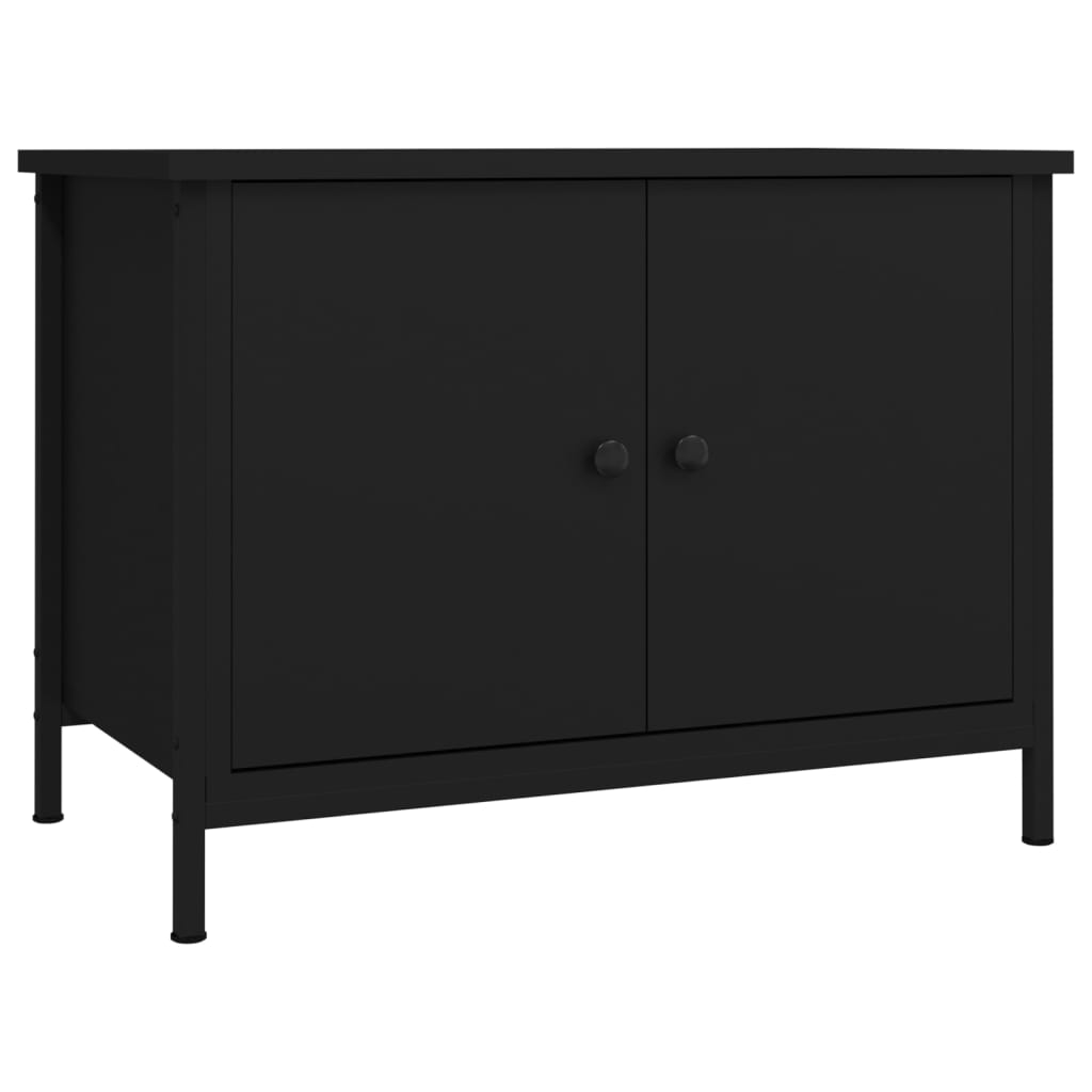 Comodă TV cu uși, negru, 60x35x45 cm, lemn prelucrat GartenMobel Dekor