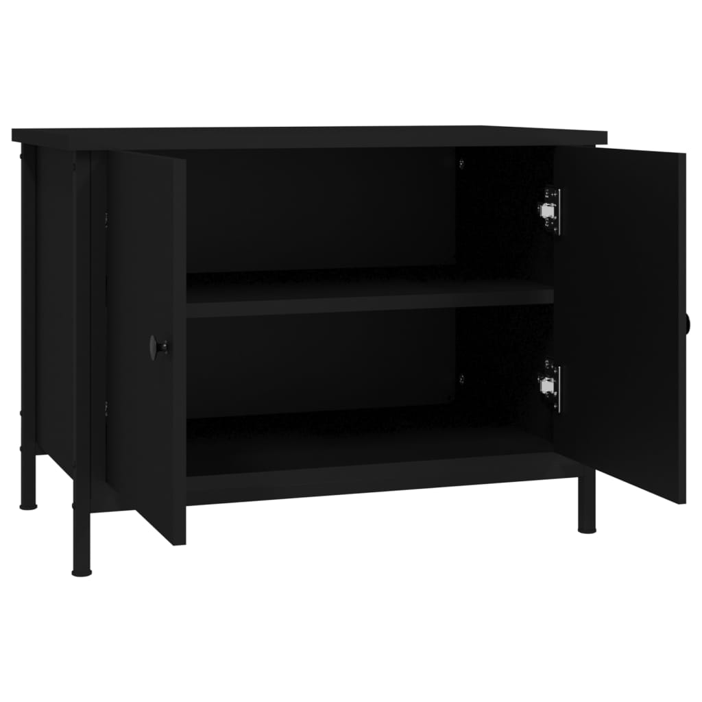 Comodă TV cu uși, negru, 60x35x45 cm, lemn prelucrat GartenMobel Dekor