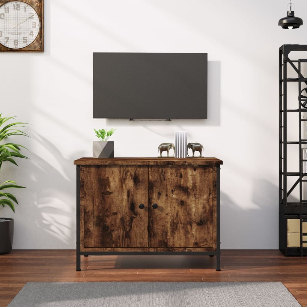 Comodă TV cu uși, stejar afumat, 60x35x45 cm, lemn prelucrat GartenMobel Dekor
