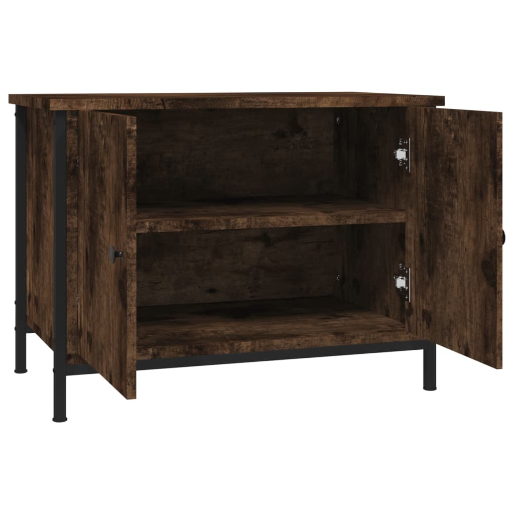 Comodă TV cu uși, stejar afumat, 60x35x45 cm, lemn prelucrat GartenMobel Dekor