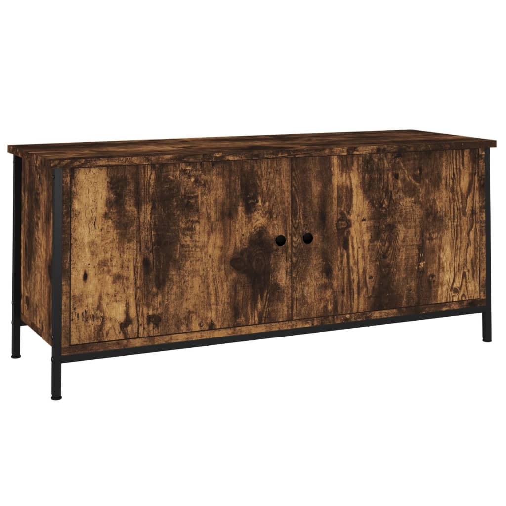 Comodă TV cu uși, stejar fumuriu, 102x35x45 cm, lemn prelucrat GartenMobel Dekor