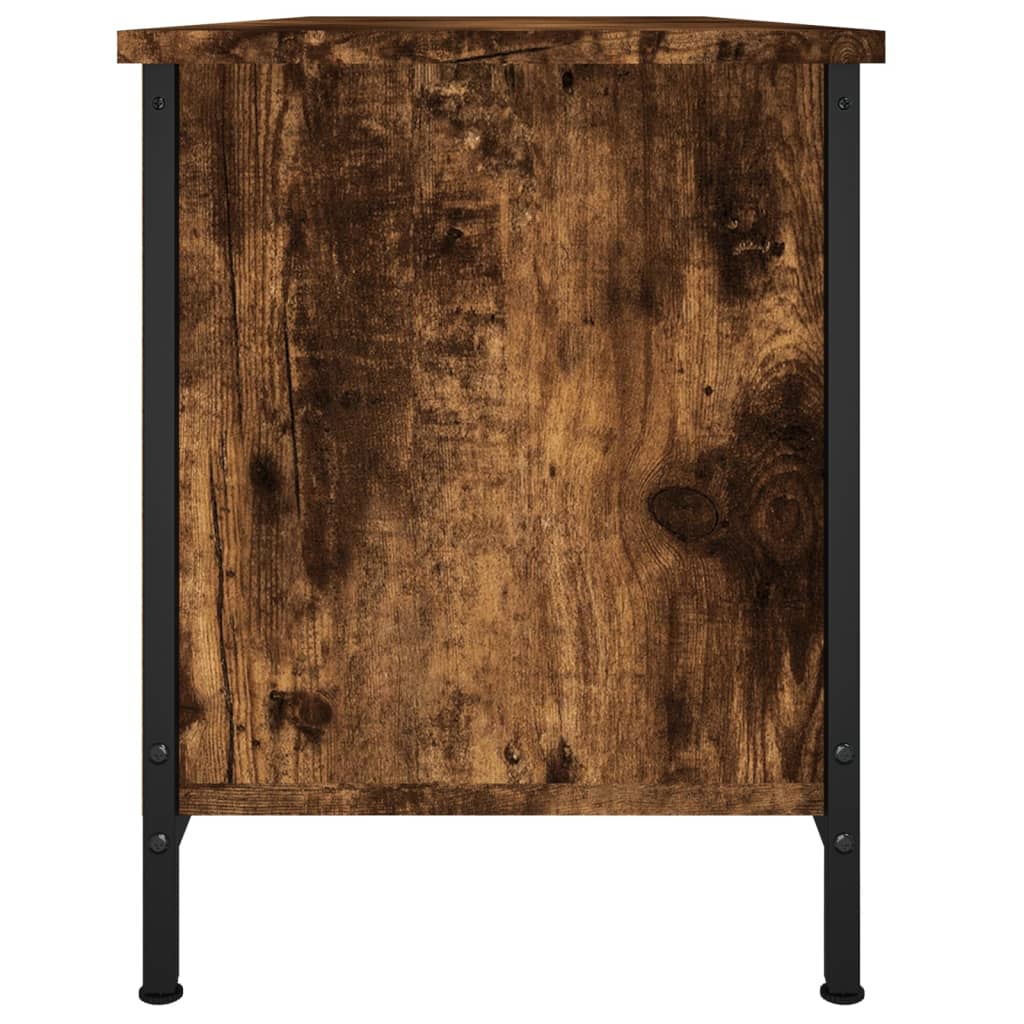 Comodă TV cu uși, stejar fumuriu, 102x35x45 cm, lemn prelucrat GartenMobel Dekor