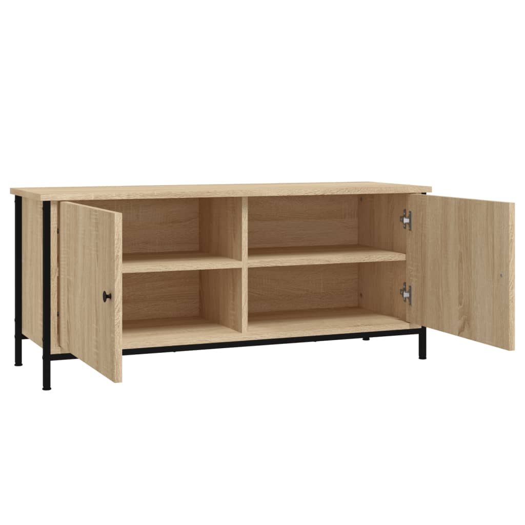Comodă TV cu uși, stejar sonoma, 102x35x45 cm, lemn prelucrat GartenMobel Dekor