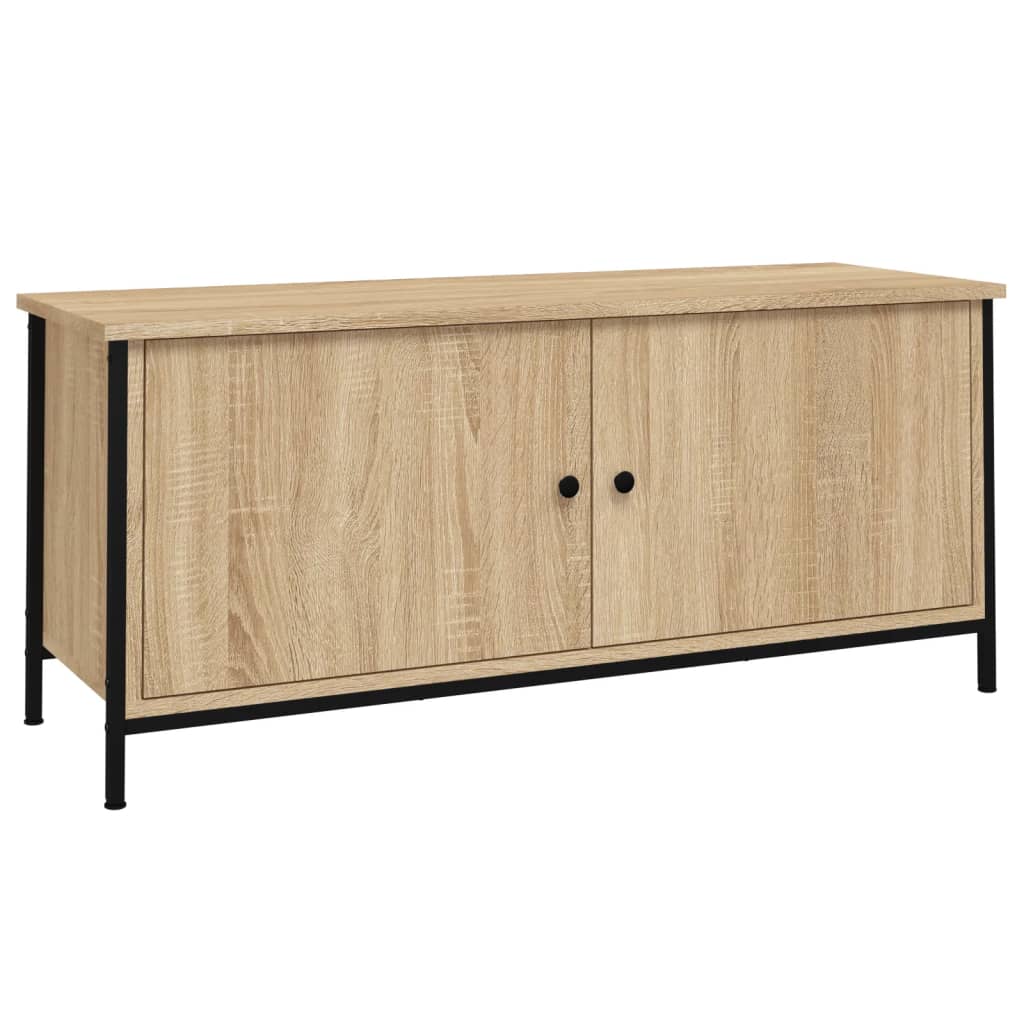 Comodă TV cu uși, stejar sonoma, 102x35x45 cm, lemn prelucrat GartenMobel Dekor