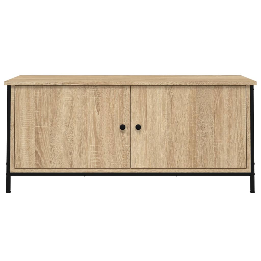 Comodă TV cu uși, stejar sonoma, 102x35x45 cm, lemn prelucrat GartenMobel Dekor