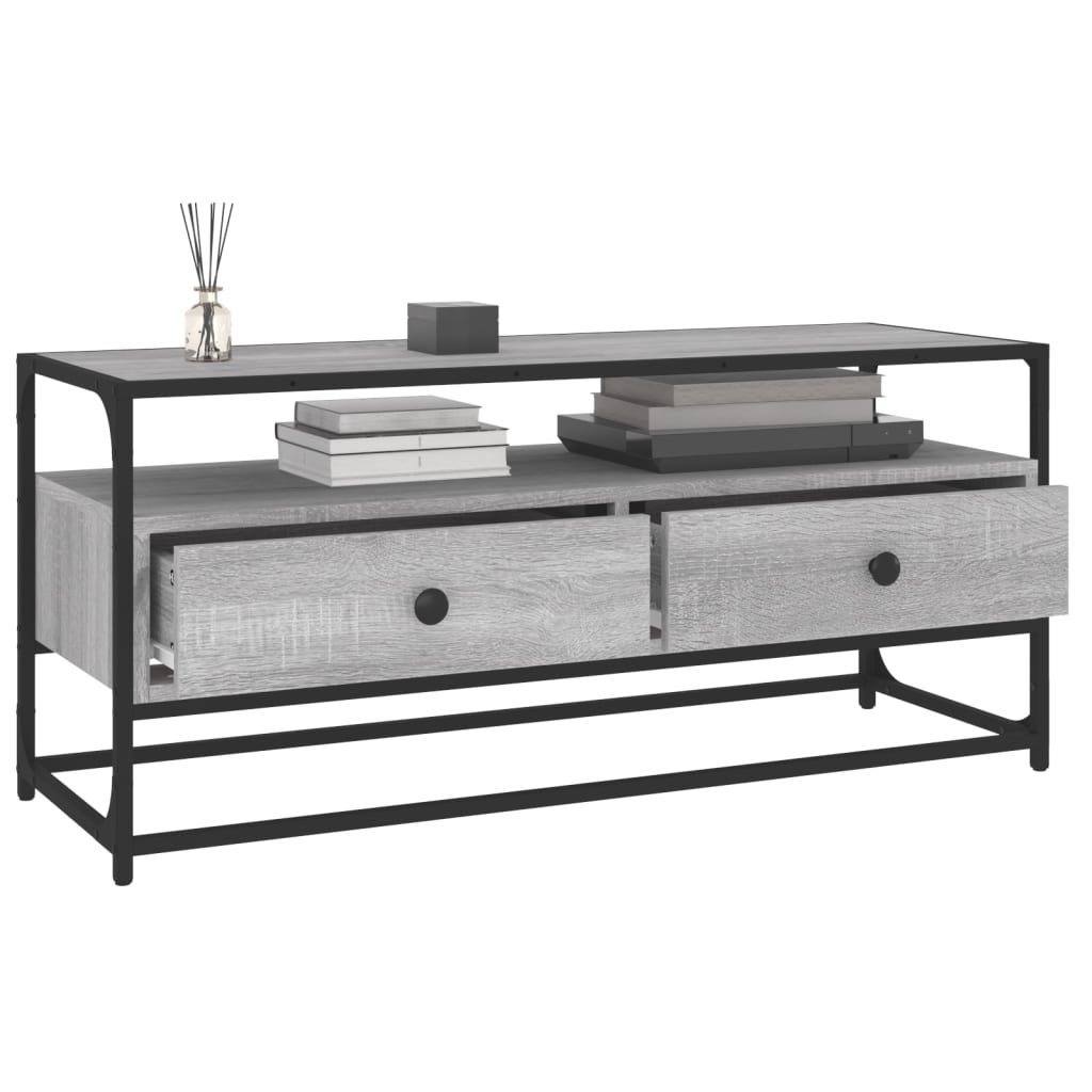 Dulap TV, gri sonoma, 100x35x45 cm, lemn prelucrat GartenMobel Dekor