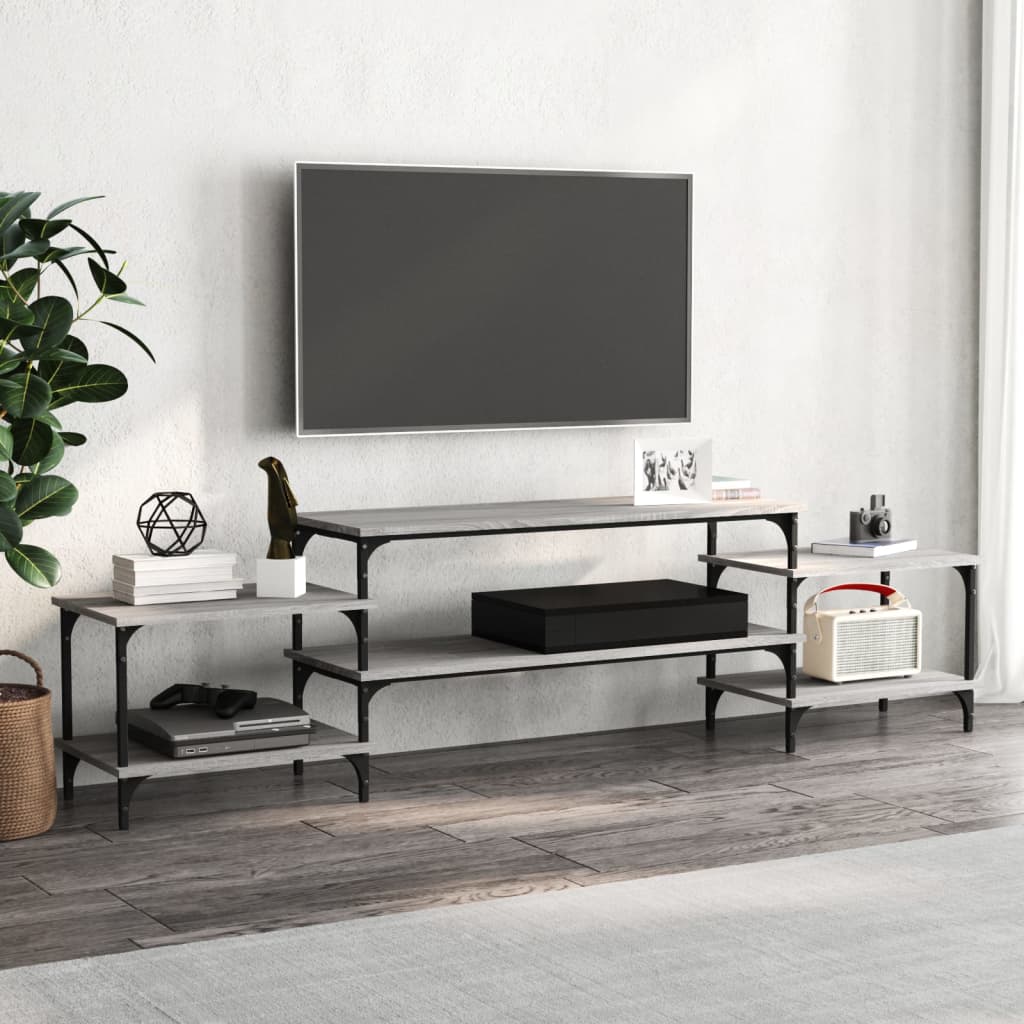 Dulap TV, gri sonoma, 197x35x52 cm, lemn prelucrat GartenMobel Dekor