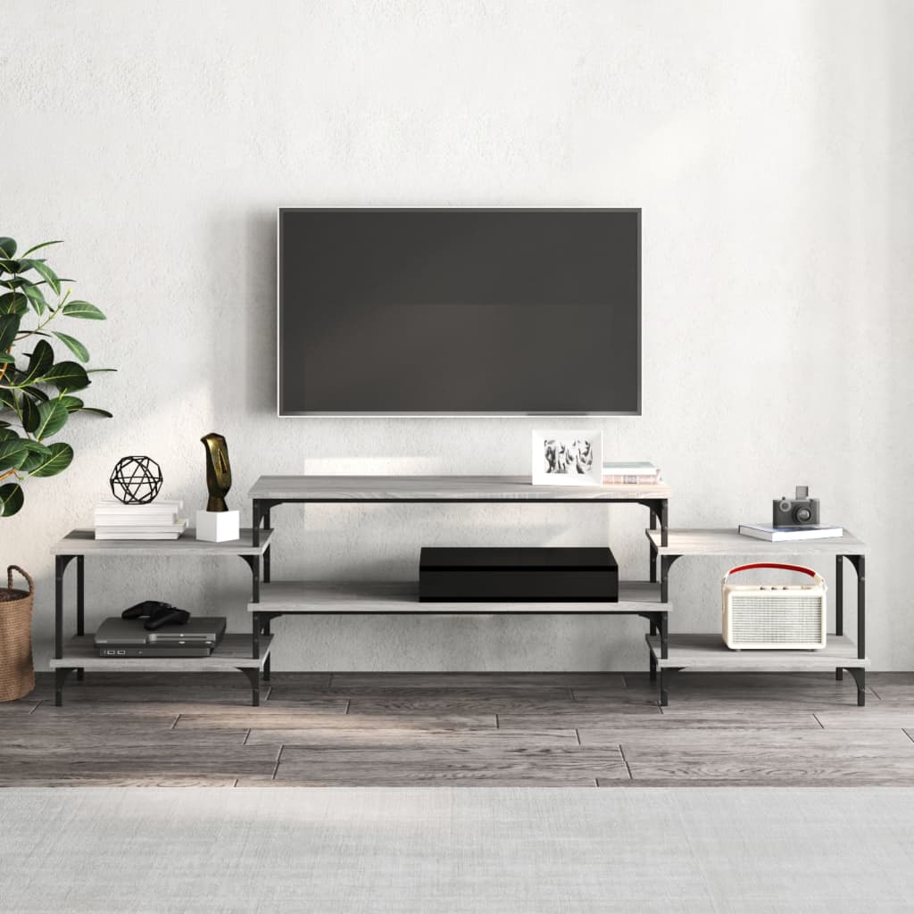 Dulap TV, gri sonoma, 197x35x52 cm, lemn prelucrat GartenMobel Dekor