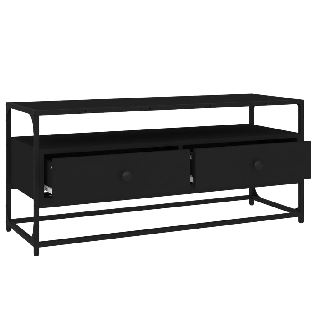 Dulap TV, negru, 100x35x45 cm, lemn prelucrat GartenMobel Dekor