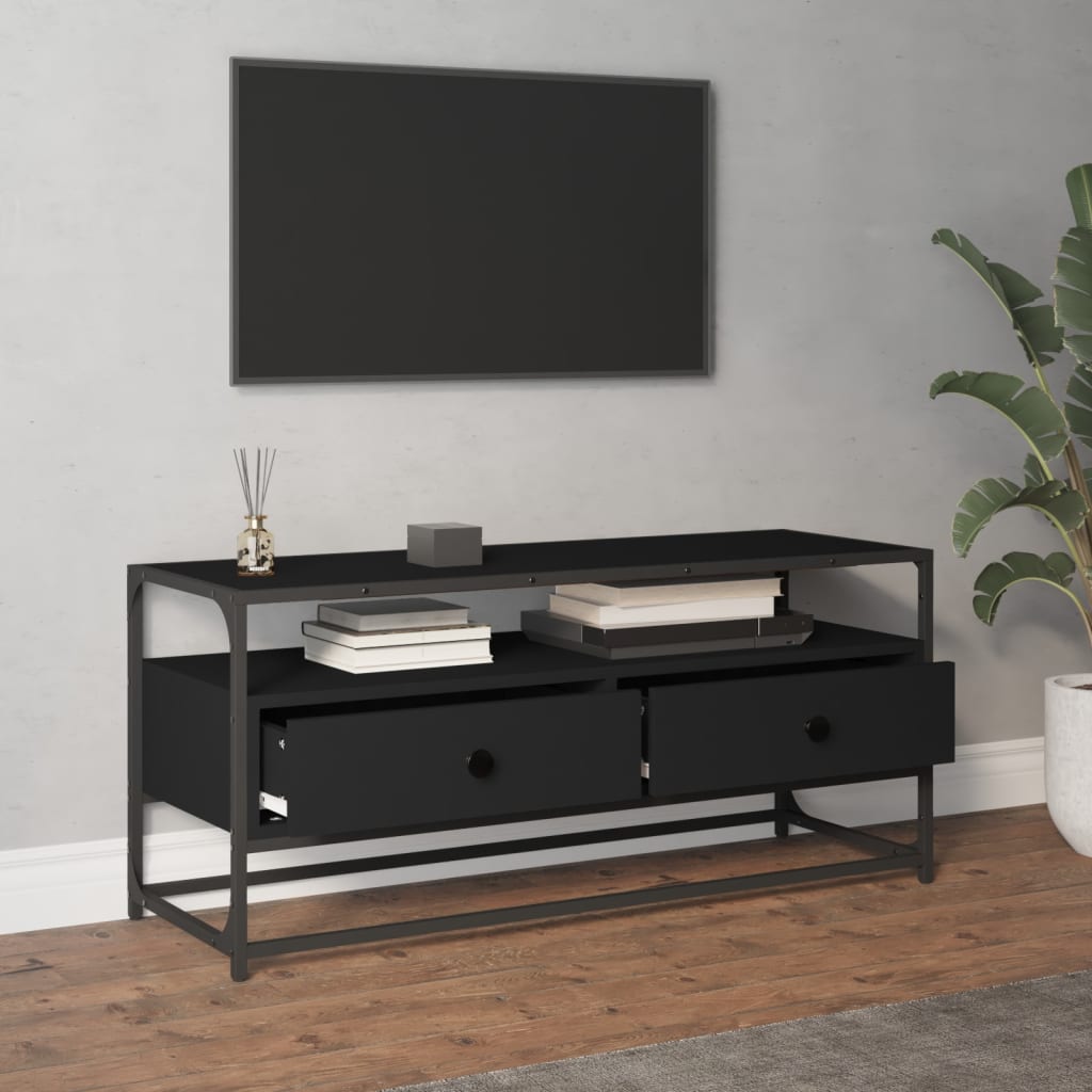 Dulap TV, negru, 100x35x45 cm, lemn prelucrat GartenMobel Dekor