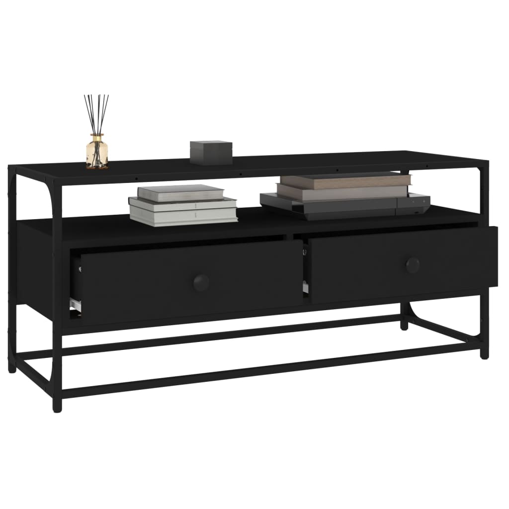 Dulap TV, negru, 100x35x45 cm, lemn prelucrat GartenMobel Dekor