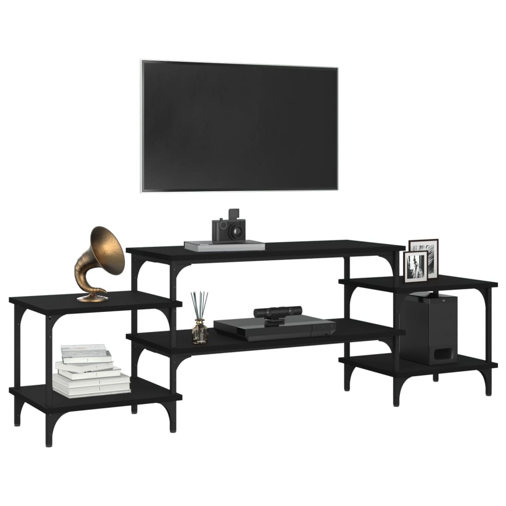 Dulap TV, negru, 157x35x52 cm, lemn prelucrat GartenMobel Dekor