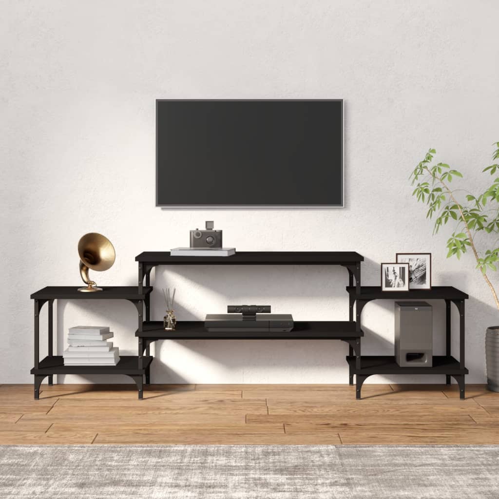 Dulap TV, negru, 157x35x52 cm, lemn prelucrat GartenMobel Dekor