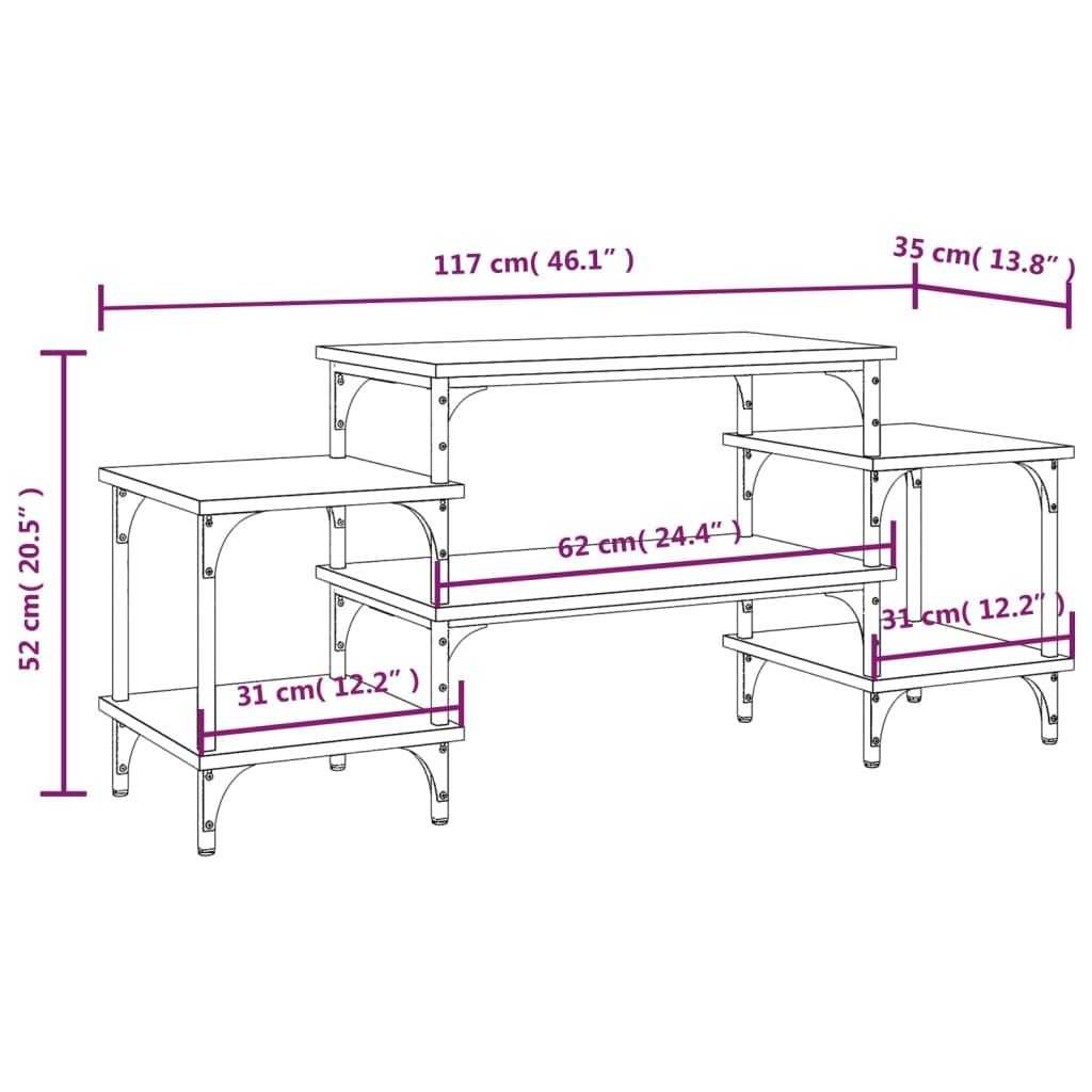Dulap TV, stejar sonoma, 117x35x52 cm, lemn prelucrat GartenMobel Dekor