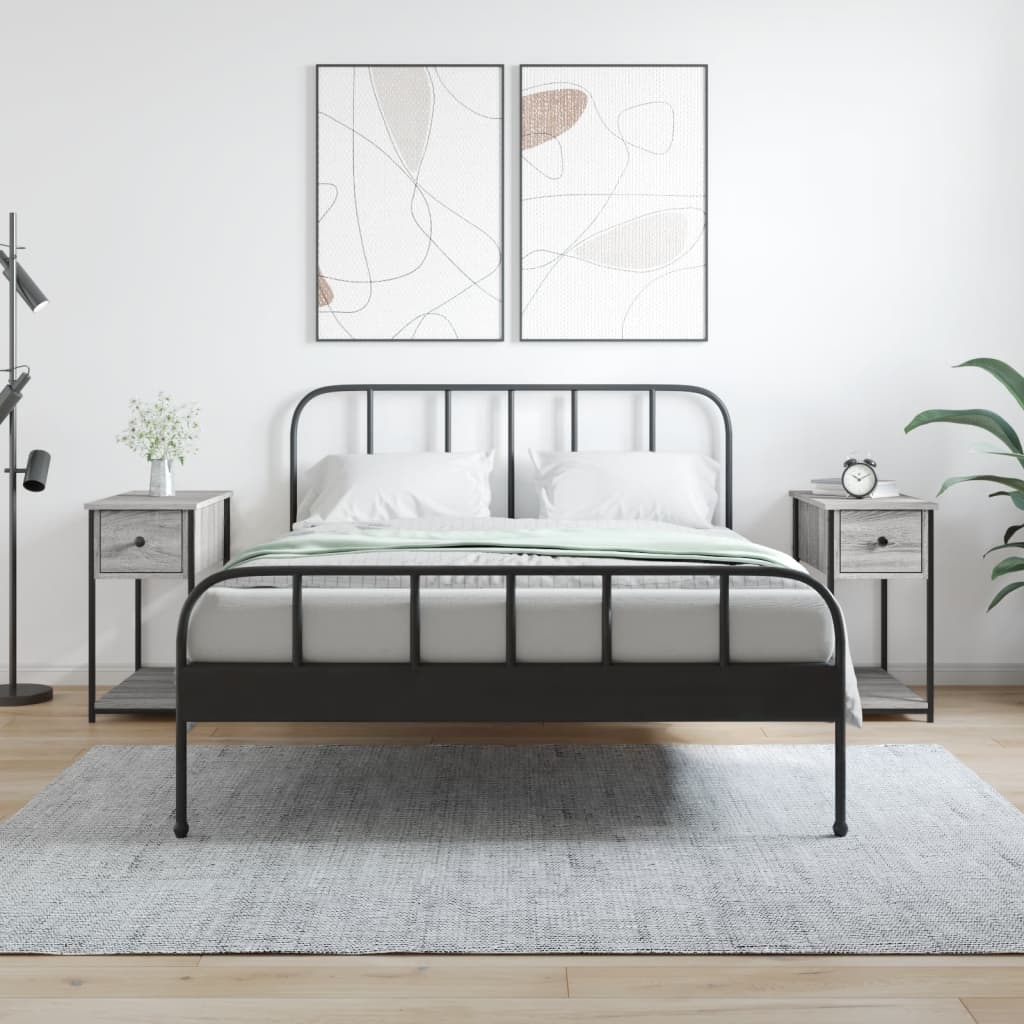 Noptiere, 2 buc., gri sonoma, 30x60x60 cm, lemn prelucrat GartenMobel Dekor