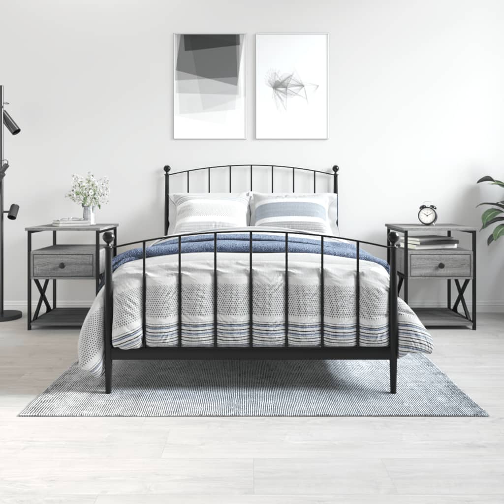 Noptiere, 2 buc., gri sonoma, 40x42x55 cm, lemn prelucrat GartenMobel Dekor