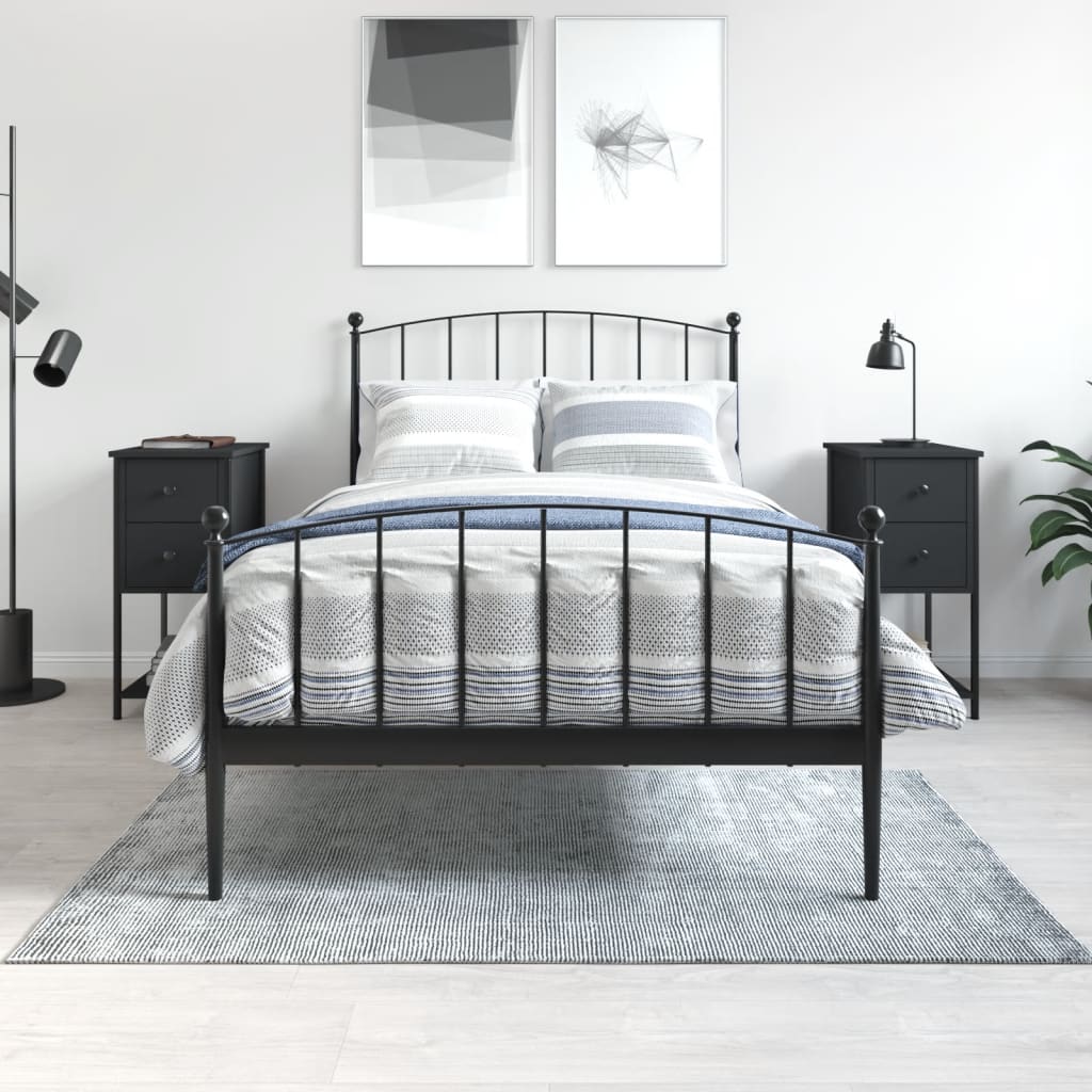 Noptiere, 2 buc., negru, 32x42x70 cm, lemn compozit GartenMobel Dekor