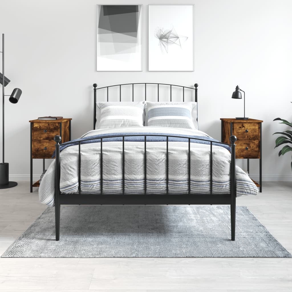 Noptiere, 2 buc., stejar fumuriu, 32x42x70 cm, lemn compozit GartenMobel Dekor