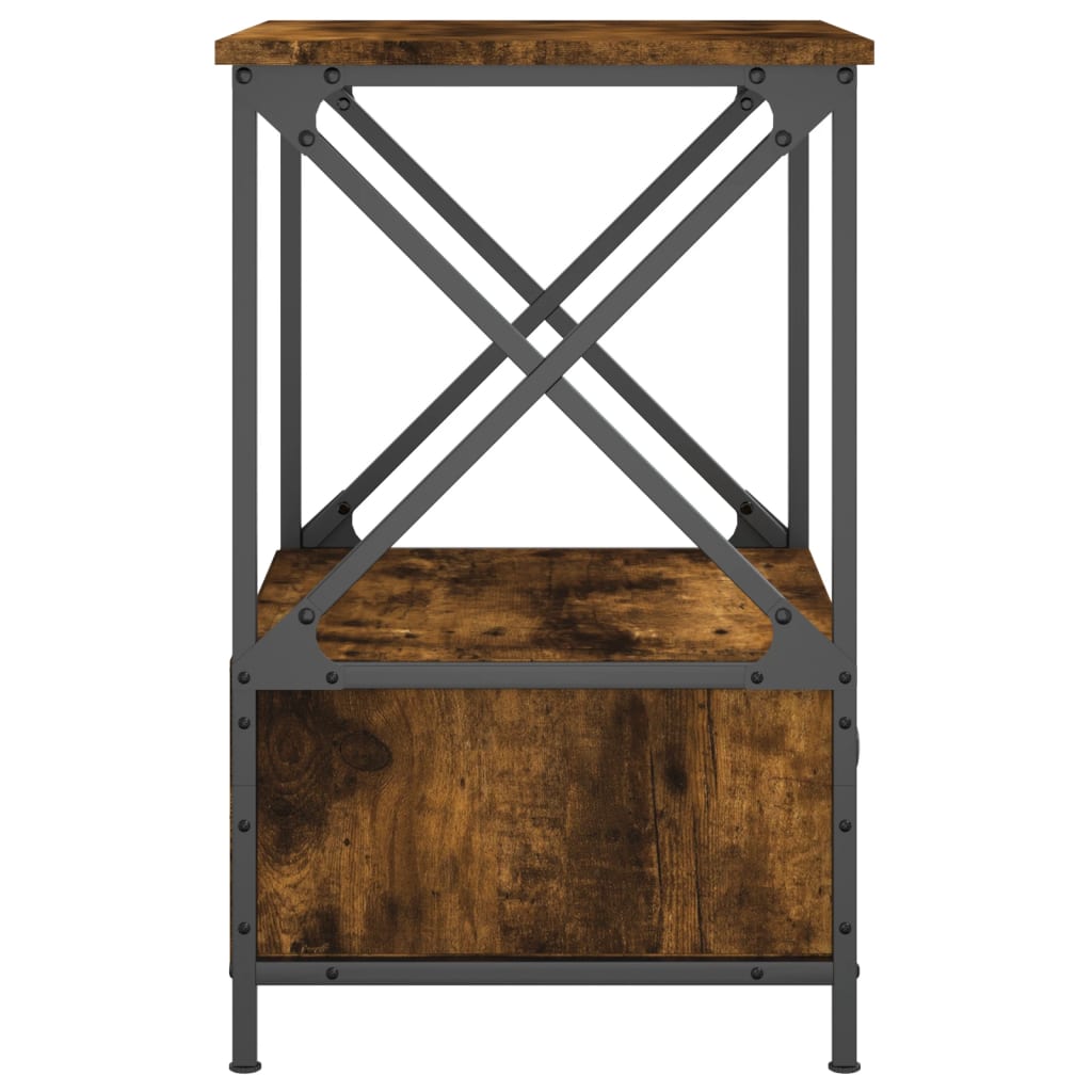 Noptiere, 2 buc., stejar fumuriu, 50x41x65 cm, lemn compozit GartenMobel Dekor