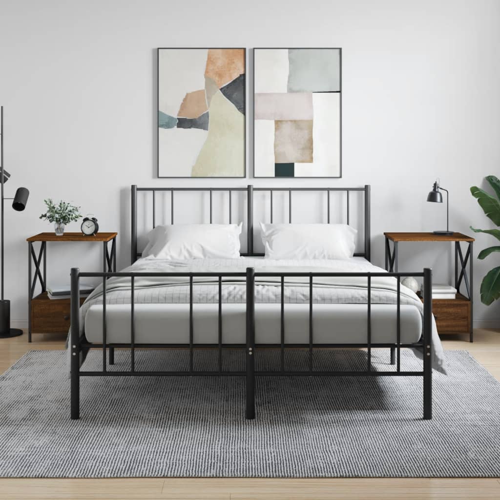 Noptiere, 2 buc., stejar maro, 50x41x65 cm, lemn compozit GartenMobel Dekor